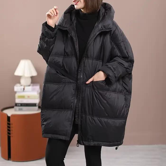 Nouvelle Veste D'Hiver Femme En Duvet De Canard Blanc Avec Capuche Généreuse Et Style Décontracté Pour Occasions Spéciales Et Journées Glaciales