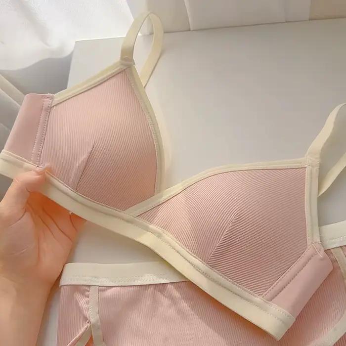 Bavlnená podprsenka pre ženy Push Up Lingerie Sexy pohodlné vrchné časti podprsenky žena tielko bezšvové spodné prádlo ružová farba intímne
