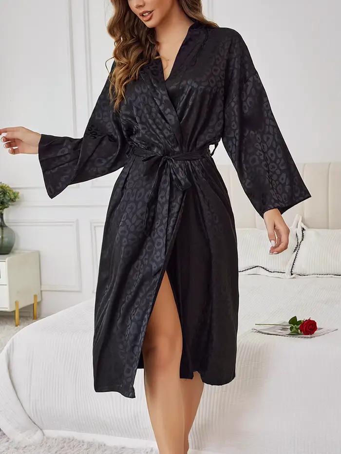 Chemise de nuit Jacquard de luxe pour femmes, longue Robe confortable, vêtements de détente, cadeau haut de gamme pour maman ou petite amie