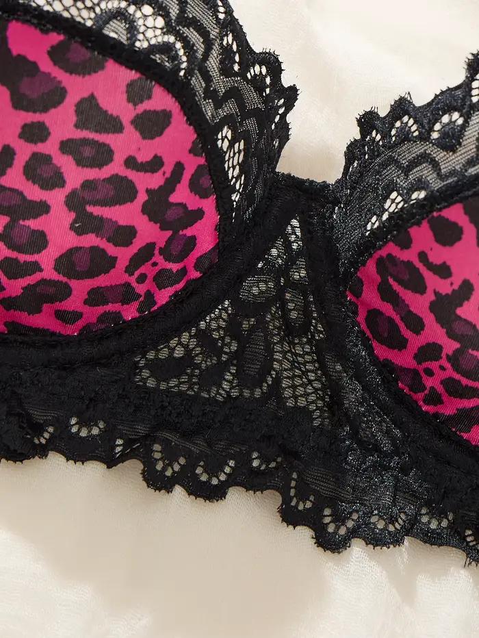 Ensemble de lingerie léopard en polyester et élasthanne pour femme, élégant et confortable pour diverses occasions