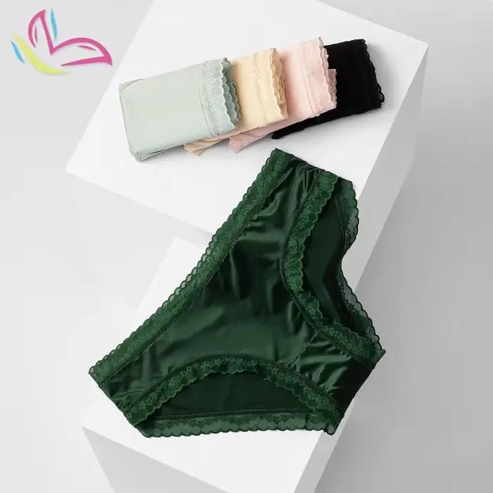Módne nohavičky pre ženy Sexy ružové dámske spodné prádlo jemný hodváb ženské
