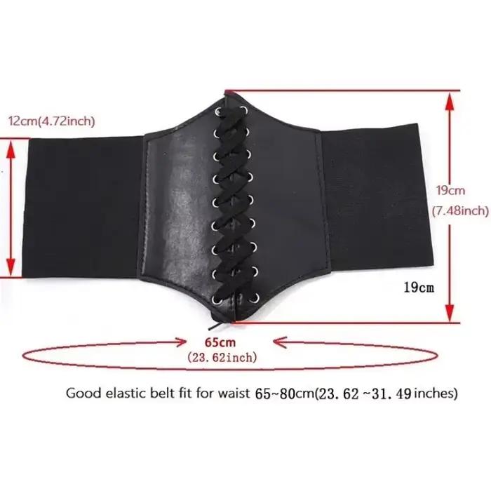 Corset en similicuir large pour femme, ceinture amincissante, corps saillant, élastique, serré, taille haute pour 03/Wear, mode