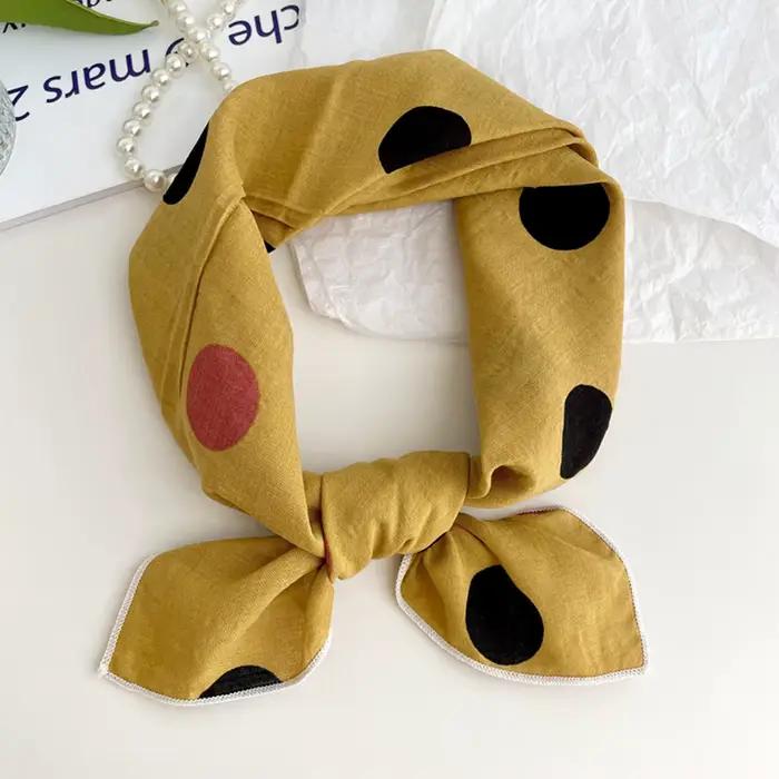 Bavlnený a ľanový štvorcový šál 55 cm pre ženy