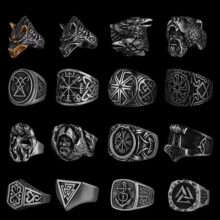 Nórsky vikingský prsteň z nehrdzavejúcej ocele