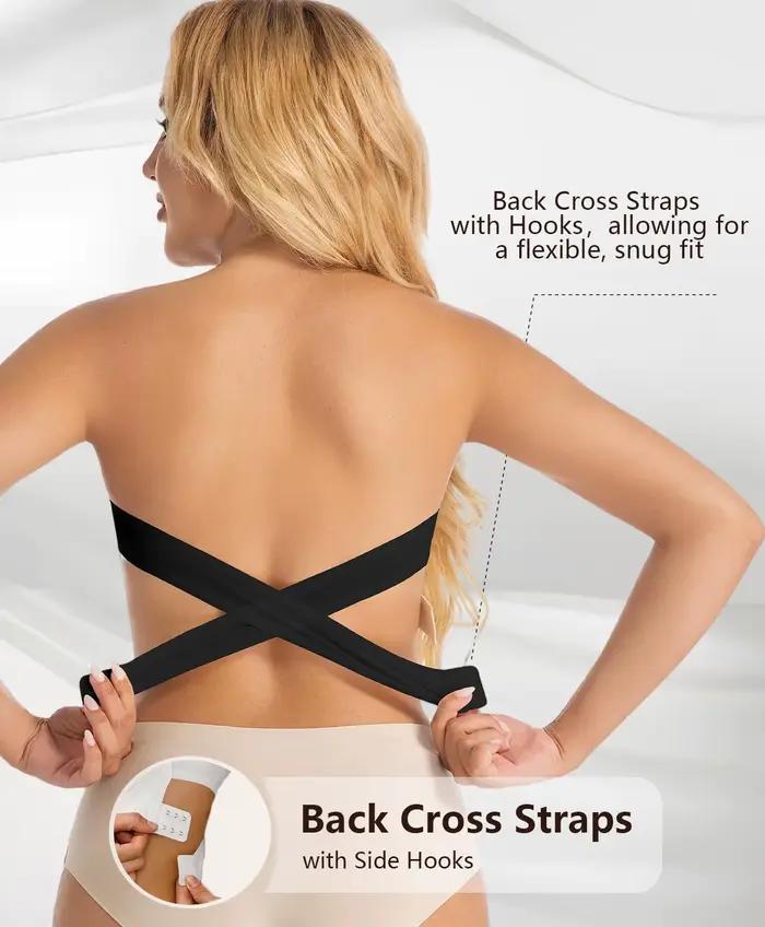 Nouveaux soutiens-gorge sans bretelles pour femmes avec boucle latérale croisée soutien-gorge Bandeau Push Up mode Tube antidérapant hauts de soutien-gorge sous-vêtements femme