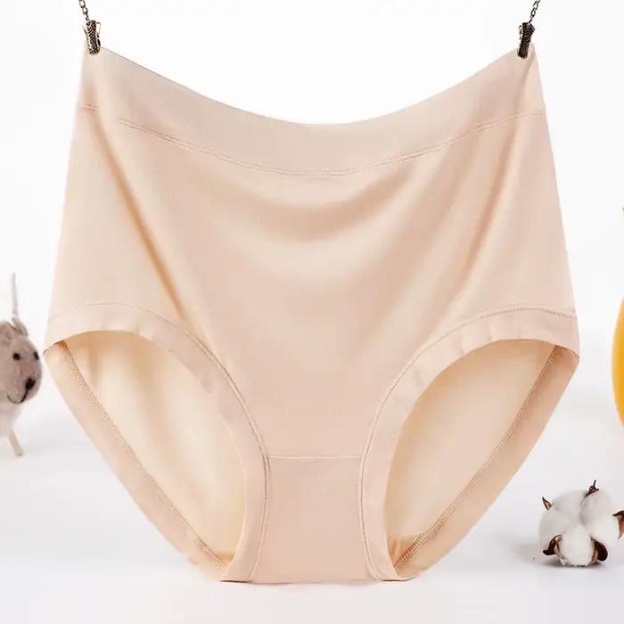 Lot de 3 culottes pour femme en modal, grandes tailles, confortables, respirantes, élastiques, lingerie unie