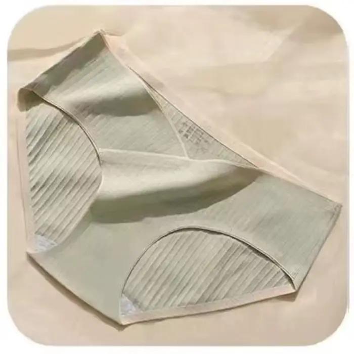 Culotte de Grossesse en Coton Jacquard à Rayures pour Femme Enceinte, Sous-vêtement Taille Basse sans Couture, Grande Taille