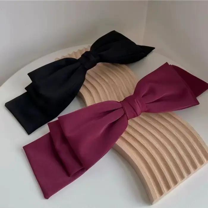 Veľká saténová spona do vlasov s mašľou pre dievčatá a ženy