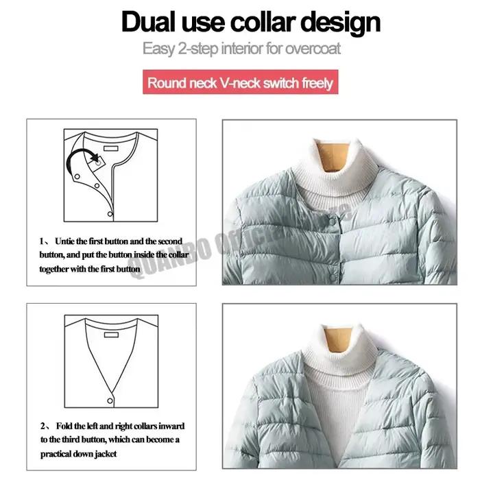 Manteau féminin léger en nylon pour femmes avec duvet de canard blanc, style décontracté, saison automne-hiver, confort maximal et durabilité