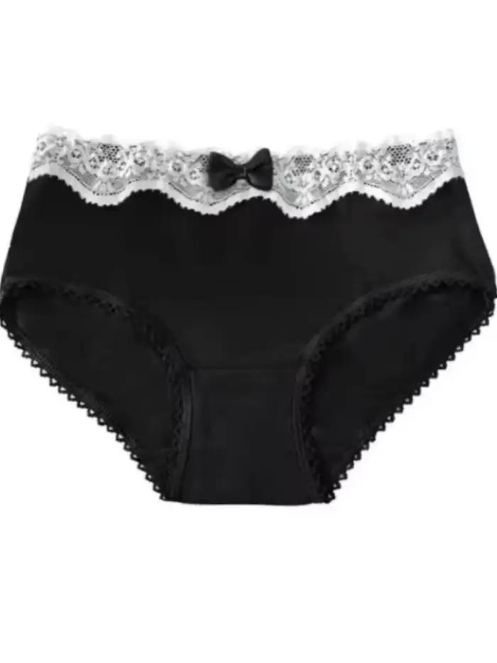 Culotte Sexy taille basse pour femmes, sous-vêtements, décoration de nœud, lingerie pour filles, coton, mignon, intérieur, LencBR