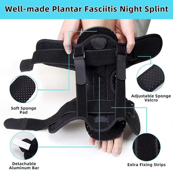 Attelle de nuit pour fasciite plantaire, attelle orthopédique réglable pour les pieds, attelle de nuit respirante avec boule de Massage pour soulager les douleurs