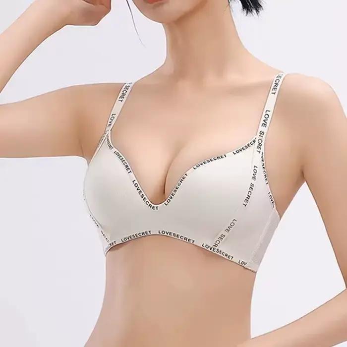 Sous-vêtements confortables pour femmes avec petits seins froncés sans anneaux en acier, seins et bretelles pour soutien-gorge pour femmes