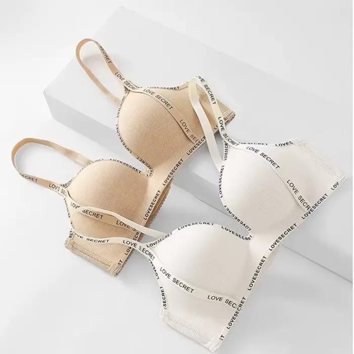 Sous-vêtements confortables pour femmes avec petits seins froncés sans anneaux en acier, seins et bretelles pour soutien-gorge pour femmes