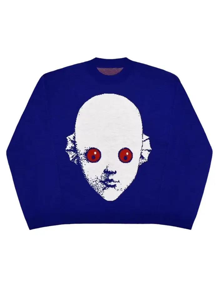 Y2K zimný sveter s grafikou Streetwear pre ženy Vintage