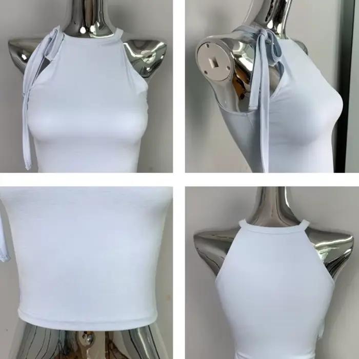 Dongdaemun – Camisole courte et Sexy pour fille épicée, épaules dénudées, débardeur à lacets, mode femme, couleur unie, haut court polyvalent