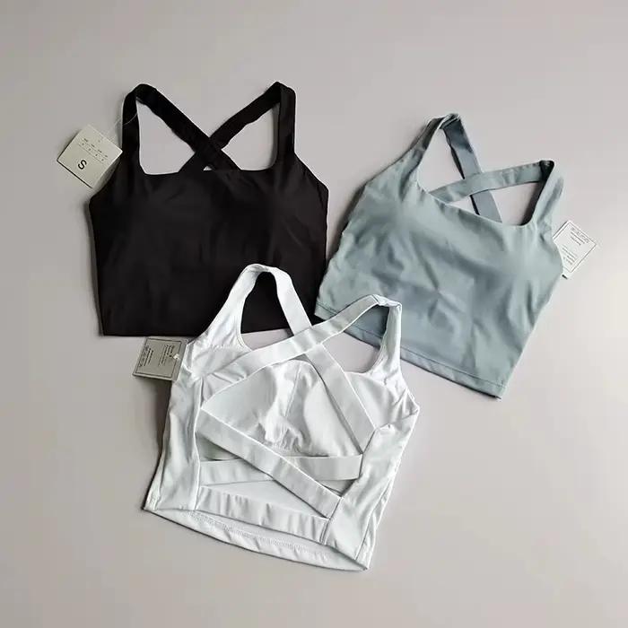 Soutien-gorge de sport absorbant les chocs pour femmes, Design froncé, gilet de course, Fitness, sous-vêtements, séchage rapide, confortable, pour femmes actives