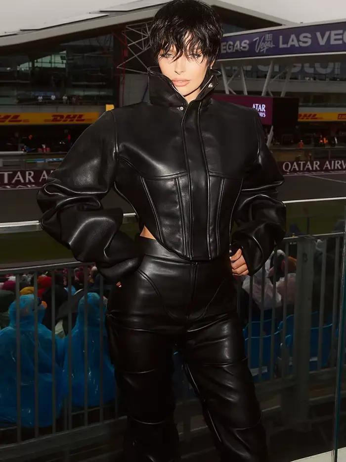 Nibber Hottie Crop Bunda Ženy Rolák PU Nepravidelný Zips Gombík Dlhé Rukávy Divoký Sexy Ulica Polnoc Jeseň