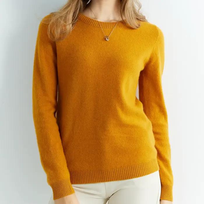 Pletené svetre kašmír dámske 100% merino vlna okrúhly výstrih