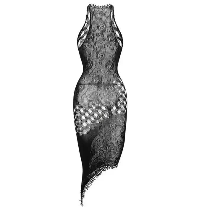 1 pièce Body de plage sexy pour femme, résille transparente, ajouré, à col licou, sans sous-vêtements, style maillot de bain