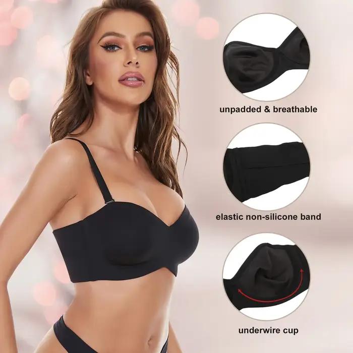 Soutien-gorge sans bretelles multi-voies antidérapant, soutien complet, Bandeau Convertible, Invisible, à armatures, taille B-G, sous-vêtements à grande tasse