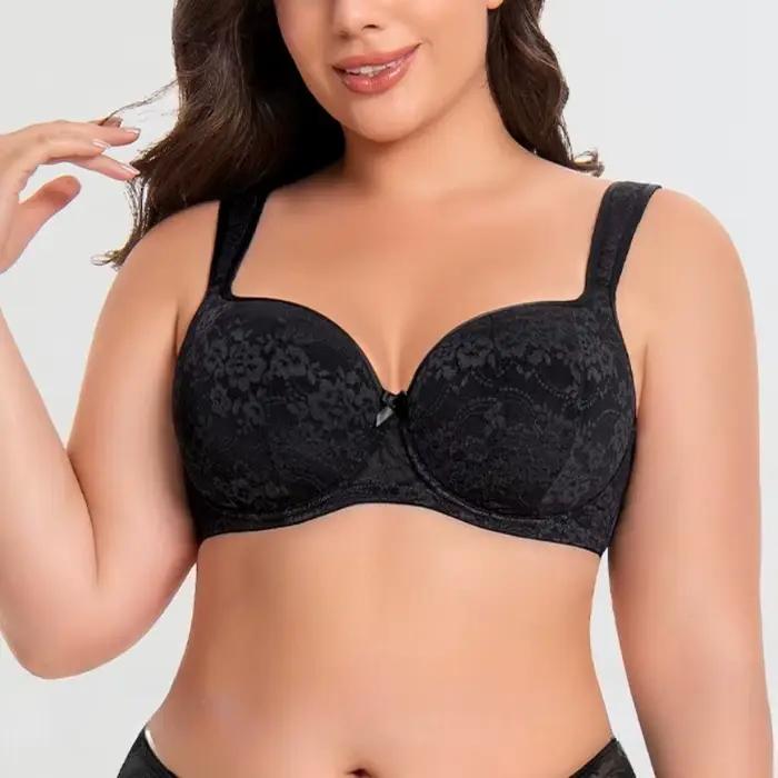 Soutien-gorge Grande Taille Confortable pour Femmes, Bonnets Complets en Dentelle avec Armatures, Anti-affaissement, Effet Minimiseur, Tailles 34/75-42/95, Bonnets DEFGH