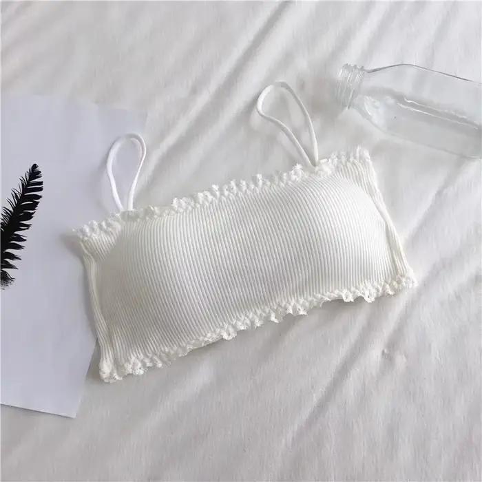 Soutien-gorge en coton pour femme, soutien-gorge tube, sous-vêtement à bretelles pour femme, débardeur élégant, soutien-gorge confort sans couture, soutien-gorge de sport, hauts en dentelle