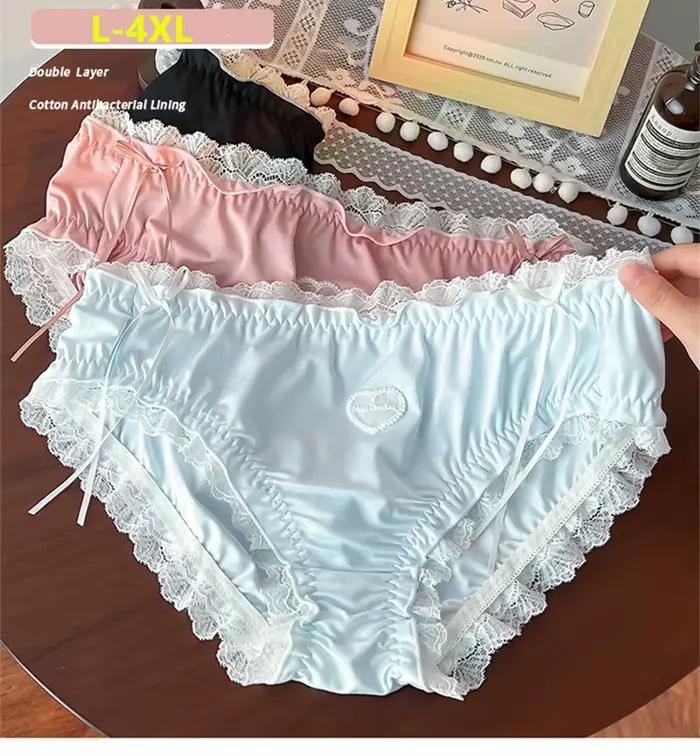 Sexy veľká veľkosť nohavičky ženská spodná bielizeň čipka jemné elastické spodné prádlo pre ženy