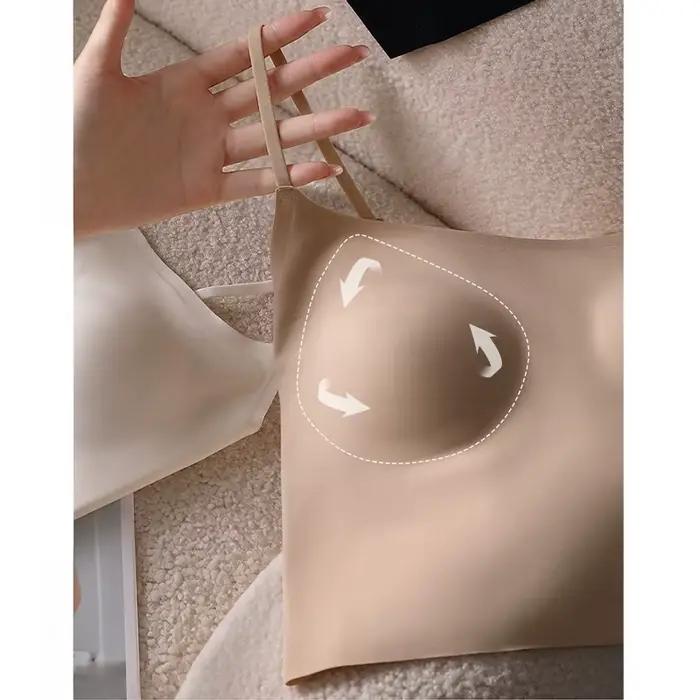 Soutien-gorge sans couture nude dos nu pour femme, avec bonnets rembourrés, coupe ajustée, fines bretelles, lingerie push-up de haute qualité, lingerie intime