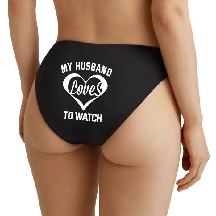 MY HUSBAND LOVE TO WATCH Ženy Sexy Pohodlné Bezšvové Teplé Kalhotky Dámska Spodná Bielizeň