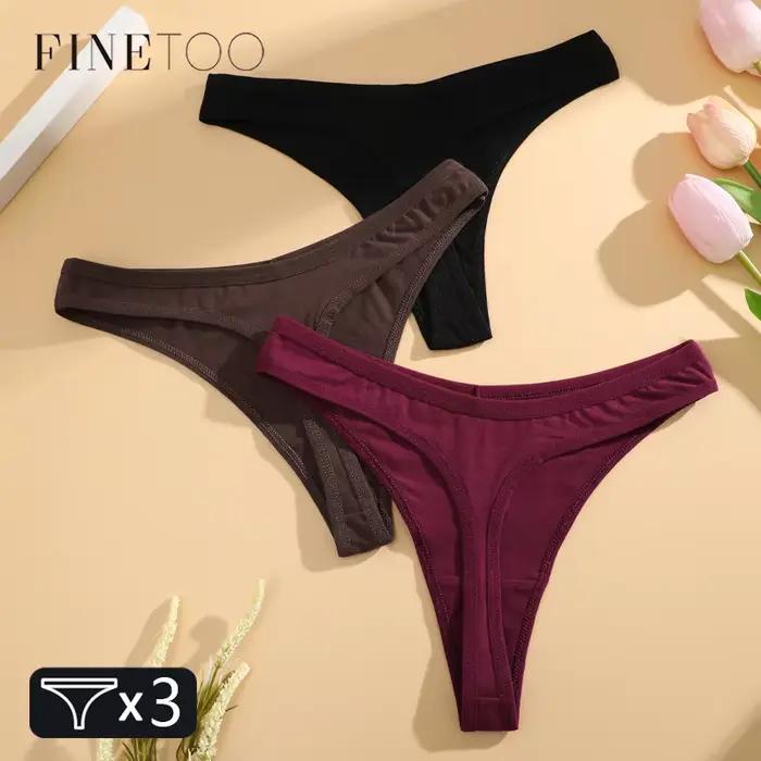 Culotte de sport finetoo en coton tricoter pour femmes basse taille tangas élégantes occasions spéciales confort quotidien