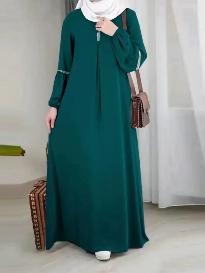 Abaya s dlhými rukávmi pre moslimské ženy