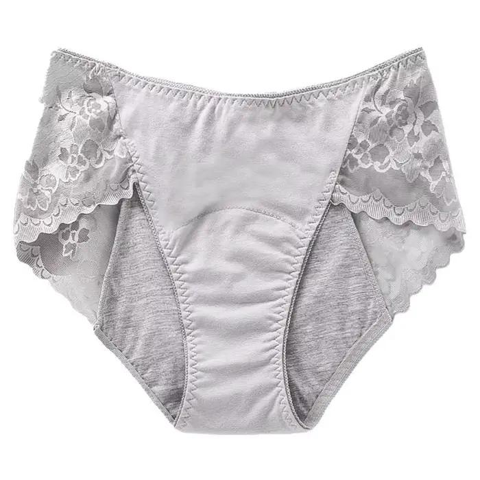 1 pièces dame très abondante culotte menstruelle grande taille respirant femmes dentelle brève femme taille moyenne période physiologique sous-vêtements