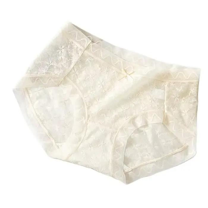 Culotte femme dentelle sexy pur désir taille moyenne dentelle super élastique respirant nu sans couture doux slips femme