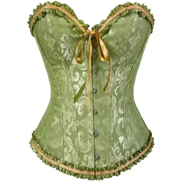 Bustiers et Corsets Sexy en dentelle florale, vêtements modelants pour femmes, Vintage, gothique, surbuste, Satin Jacquard