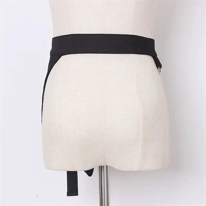 Corset multifonctionnel gothique punk hip hop avec chaîne en métal, style techwear pour femmes, mode streetwear, ceinture en denim