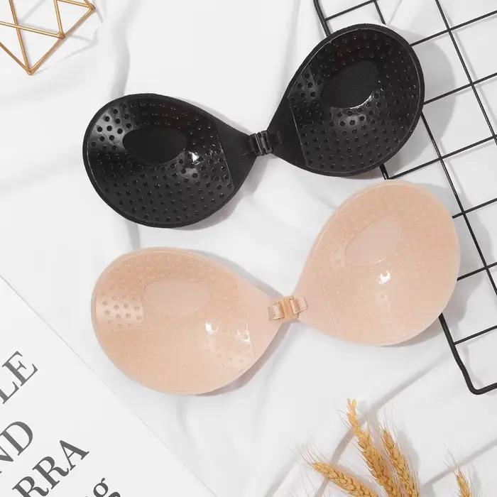 Soutien-gorge invisible push-up sexy pour femme, auto-adhésif en silicone, sans couture, fermeture avant, sans bretelles, sans dos