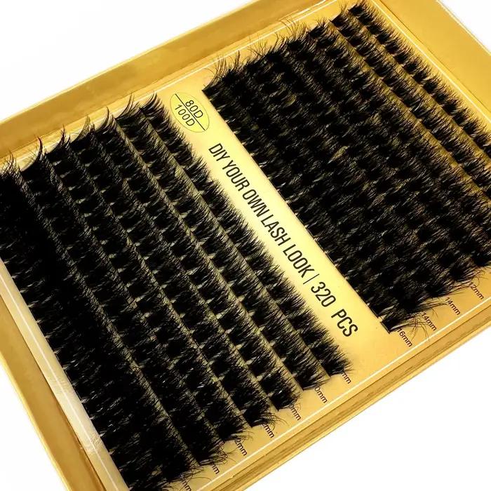 Extensions de cils HBZGTLAD en grappe thermocollées pour femmes occasions spéciales et quotidien