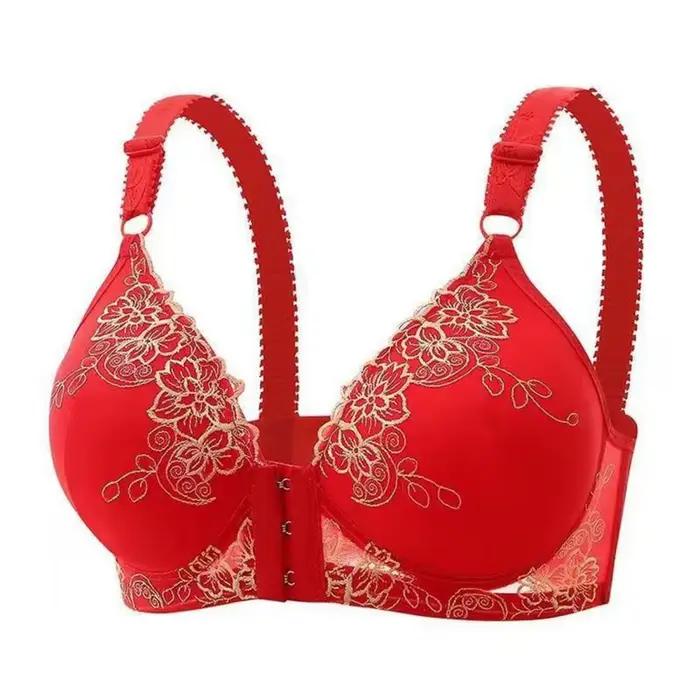Soutien-gorge en dentelle pour femmes âgées d'âge moyen, garniture jacquard, soutien-gorge réglable léger pour maman