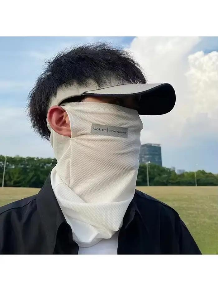 Letné pánske chladivé rukávy s maskou na tvár na šoférovanie