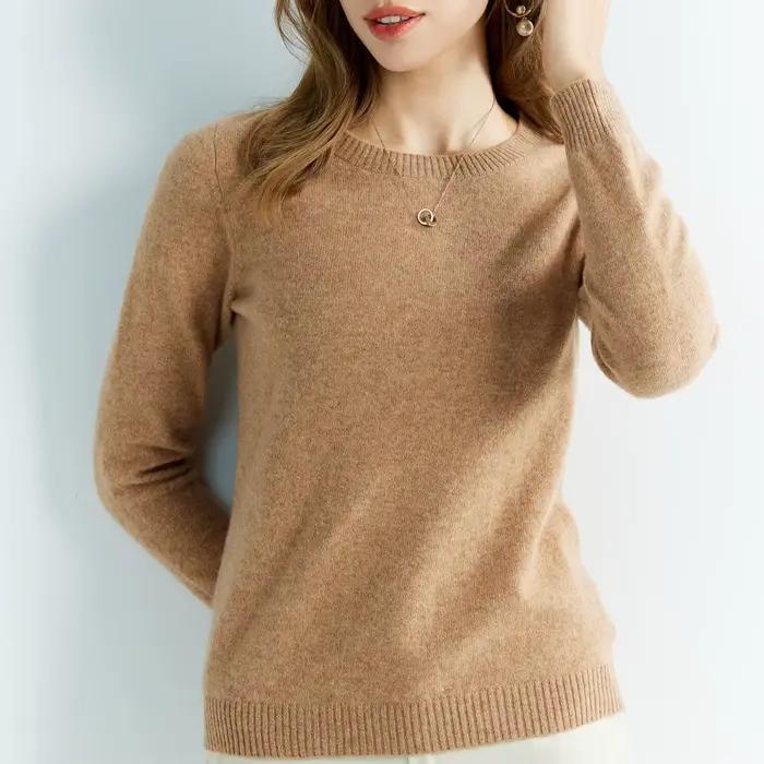 Pletené svetre kašmír dámske 100% merino vlna okrúhly výstrih