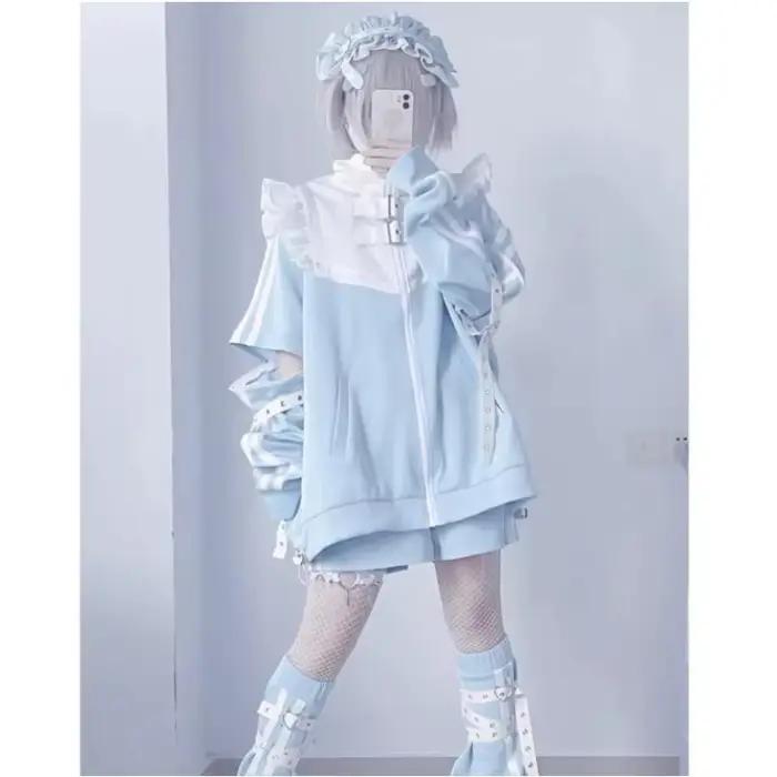 Dámska zimná mikina Stitch Disney, patchwork, s volánikmi