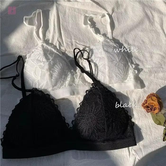 Soutien-gorge sexy en dentelle française sans armatures pour femmes, coupe triangle, élégant et confortable pour toutes les occasions