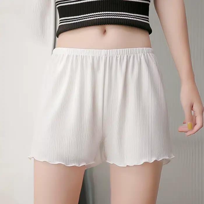 Short de pyjama uni pour femmes, vêtements de nuit doux, respirant, taille élastique, mode coréenne, nouvelle collection, été