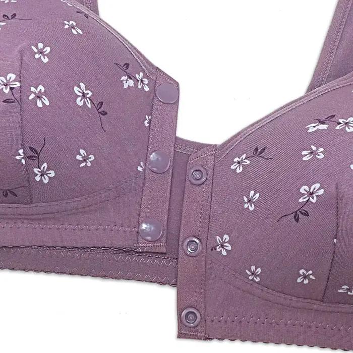 Soutien-gorge en coton à fermeture frontale pour femmes, confortable, sans fil, Camisole douce, sous-vêtements pour femmes d'âge moyen, grand buste, bonnet 48BC 50BC 52BC