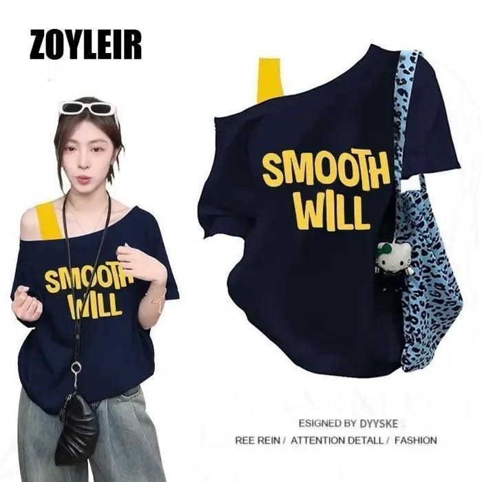 Tunique asymétrique ZOYLEIR oversize avec design graphique pour femmes occasions variées