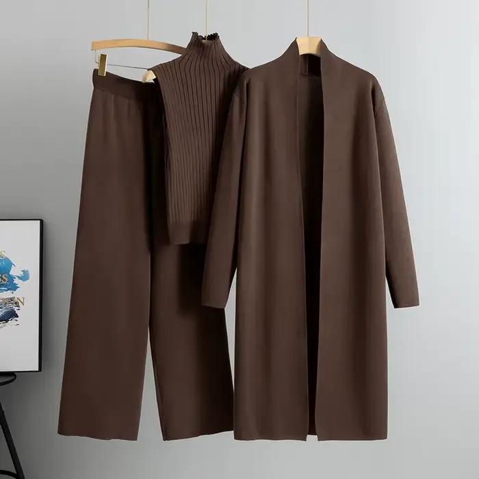 Jarná jeseň 3-dielny dámsky cardigan voľnočasový set
