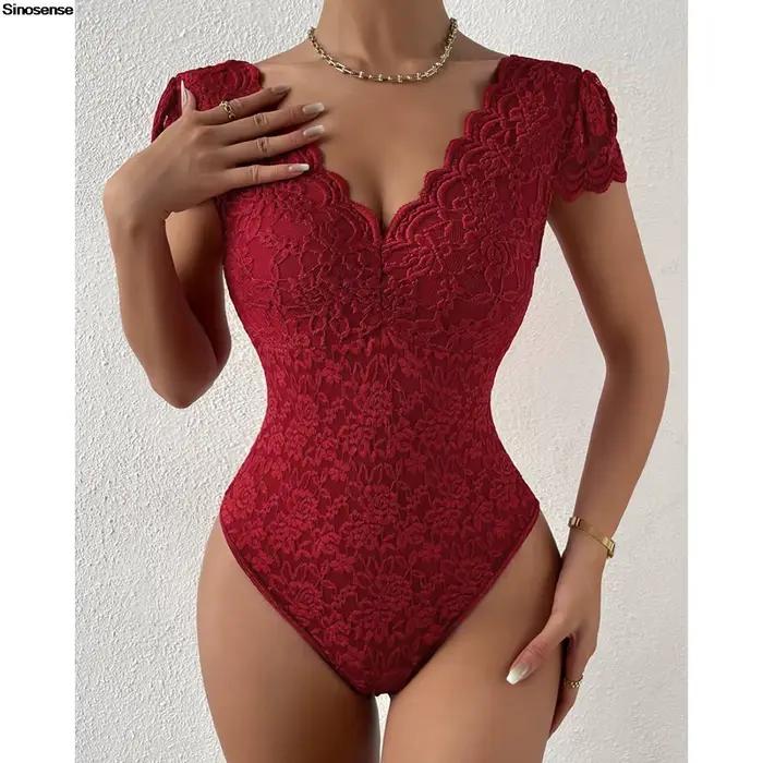Dámske body Teddy s kontrastnou čipkou
