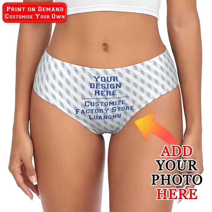 Culotte personnalisée pour femmes en polyester et polyamide, avec images et texte imprimés, montage bas, pour tous les jours et les occasions spéciales