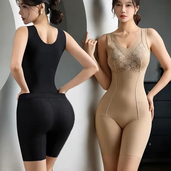 Body gainant intégral sans couture pour femme, amincissant, avec ouverture aux hanches, effet ventre plat et réducteur de volume