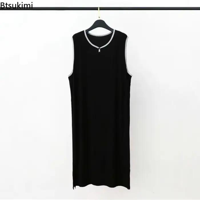 Nouvelle Robe de Nuit Modale Été 2026 pour Couple, Robe Une Pièce Couleur Unie Sans Manches, Nuisette Fine et Ample pour Femme et Homme